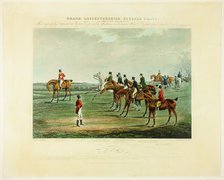 The Start, from The Grand Steeplechase over Leicestershire, published 1830. Creator: Charles Bentley.