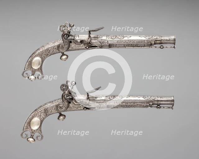 Pair of Flintlock Pistols, Scottish, Doune, ca. 1750-70. Creator: Alexander Campbell.
