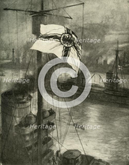 'The Surrender of the German Fleet at Sunset on November 21, 1918', (c1920). Creator: Unknown.