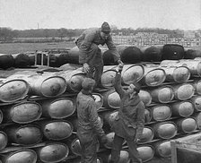 American Soldiers Working at a Fuel and Equipment Dump at an American Airfield in England, 1943-1944 Creator: British Pathe Ltd.