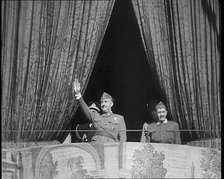 Francisco Franco Saluting Spanish Troops, 1930s. Creator: British Pathe Ltd.