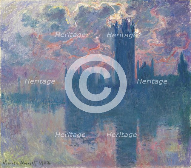 Le Parlement, soleil couchant (The Houses of Parliament at Sunset), 1900-1901.
