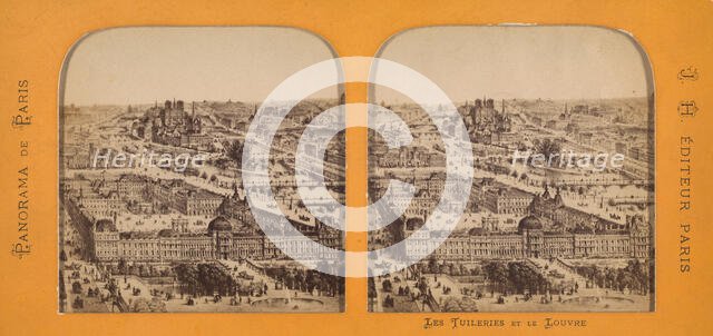 Panorama de Paris. Les Tuileries et Le Louvre., 1860s. Creator: J. H..