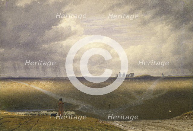 Stonehenge-A Showery Day, early 19th century. Artist: William Turner.