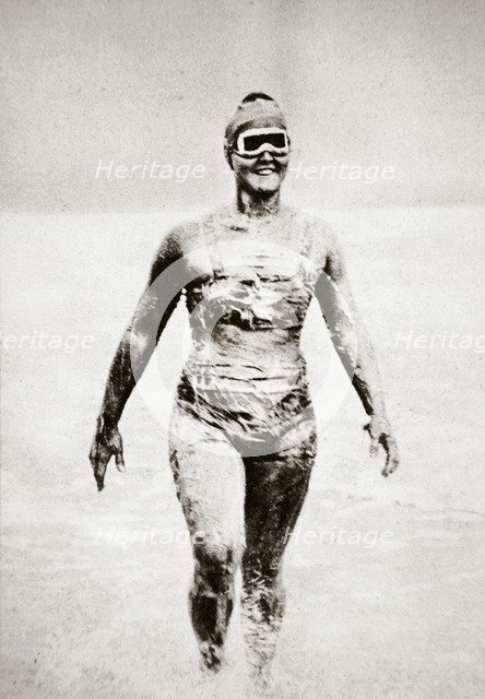 Gertrude Ederle, American swimmer, 1926. Artist: Unknown