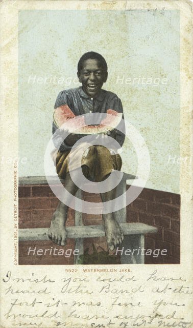 Watermelon Jake, 1901. Creator: Detroit Publishing Company.