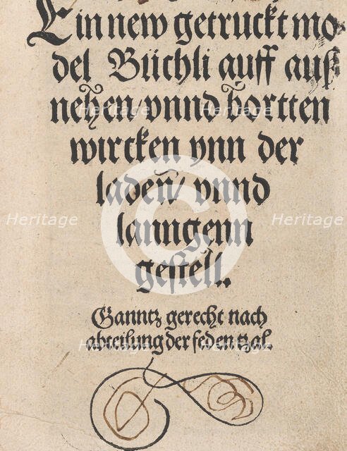 Ein new getruckt model Büchli...Title page, 1529. Creator: Johann Schönsperger the Younger.