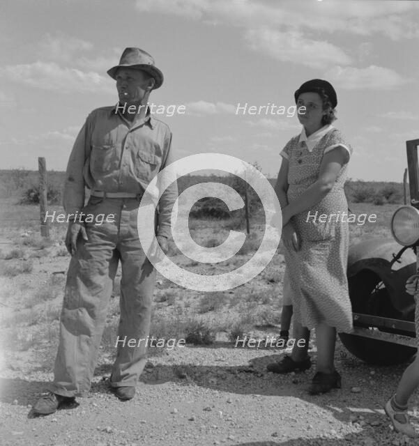 Migrant oil worker and wife near Odessa, Texas, 1937. Creator: Dorothea Lange.