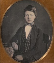 Adolescent, 12, Wearing Earrings and a Suit, 1850s. Creator: Unknown.