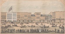 View of Park Place, New York, from Broadway to Church Street, North Side, A.D. 1854, Creator: William Boell.