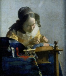'The Lace Maker', c1664. Artist: Jan Vermeer