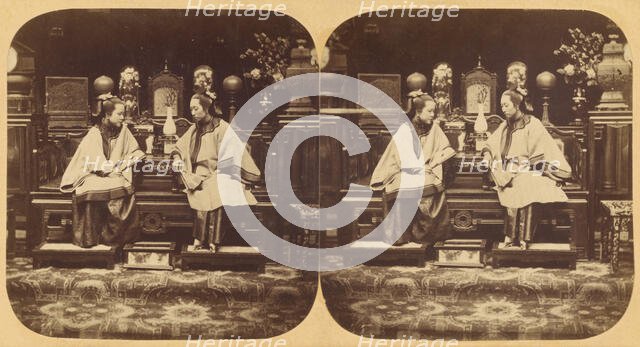 Canton. Portraits of Two Chinese Beauties, Wives of a Mandarin of the First Class or Blue...1858-59. Creators: Pierre Joseph Rossier, Negretti and Zambra.