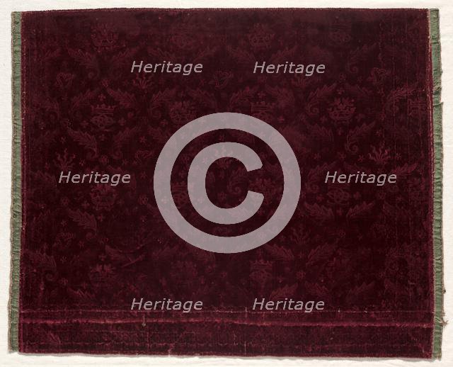 Fragment of Stamped Velvet, 1600s. Creator: Unknown.