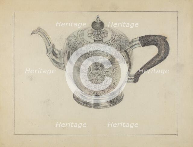 Silver Teapot, c. 1936. Creator: Vincent Carano.