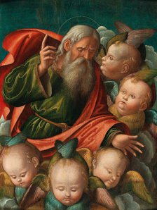 God the Father, surrounded by angels, 1510s. Creator: Carrari, Baldassarre, the Younger (c. 1460-1516).