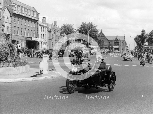 1922 Bradbury motorbike and sidecar, 1955. Artist: Unknown