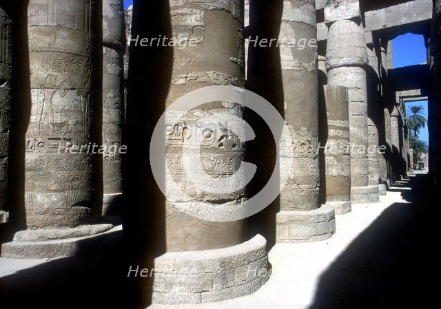 Pillars in the Great Hypostyle Hall, Temple of Amun, Karnak, Egypt, 14th-13th century BC. Artist: Unknown