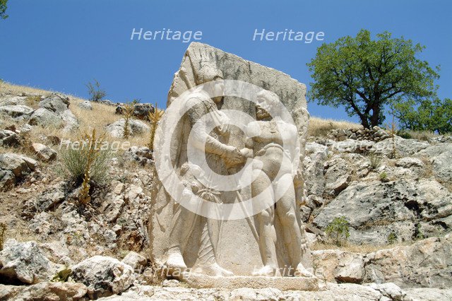 A dexiosis relief, Arsameia, Turkey. Artist: Samuel Magal
