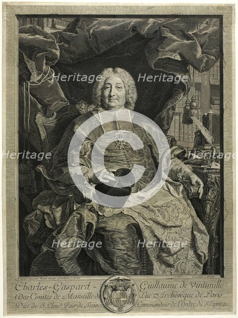 Portrait of Charles-Gaspard-Guillaume de Vintimille, Archbishop of Paris, 1736. Creator: Claude Drevet.