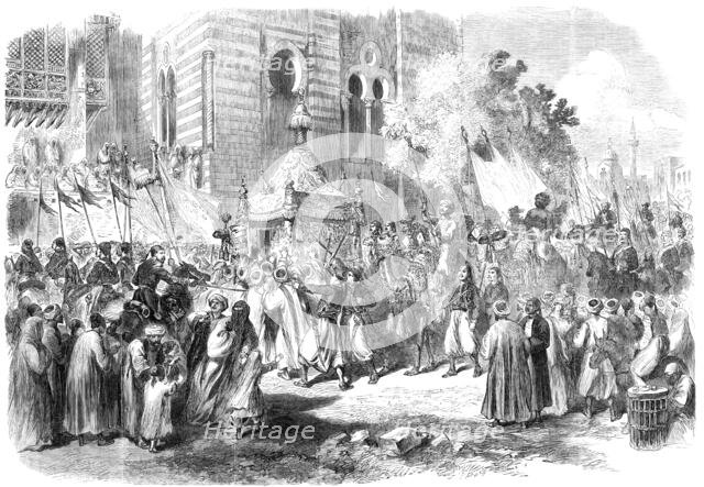 The Prince and Princess of Wales in Egypt: procession of the Holy Carpet at Cairo, 1869. Creator: Unknown.