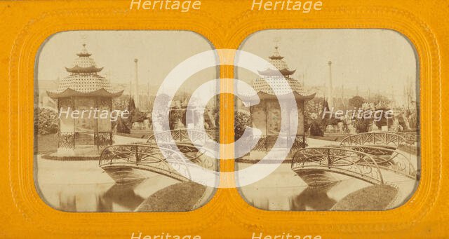 Pagoda at an unidentified exposition, about 1865. Creator: Unknown.