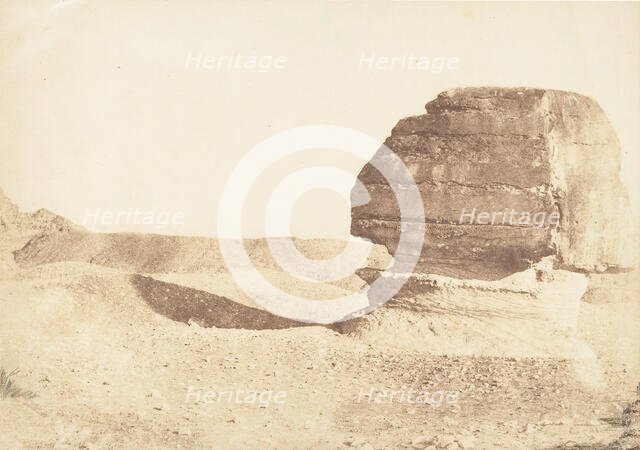 Profile du grande Sphinx, pris du Sud, December 1849. Creator: Maxime du Camp.