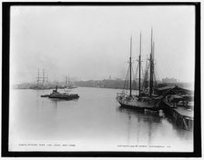 Savannah River from steamboat wharf, c1900. Creator: Unknown.