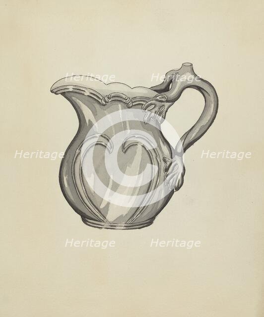 Silver Plated Water Pitcher, c. 1936. Creator: Ellen Duncan.