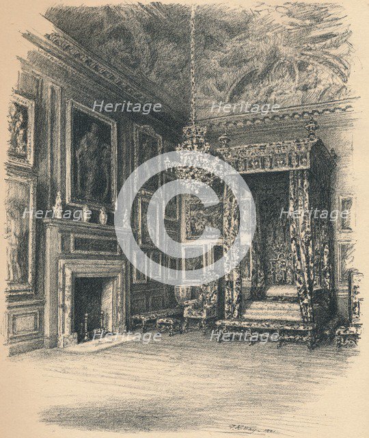 'Queen Anne's Bedchamber, Hampton Court Palace', 1902. Artist: Thomas Robert Way.