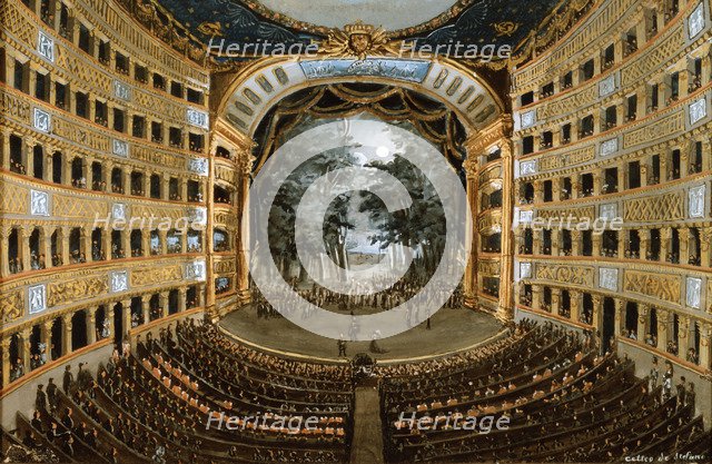 View of the interior of the Teatro San Carlo, Naples, 19th century. Artist: Unknown