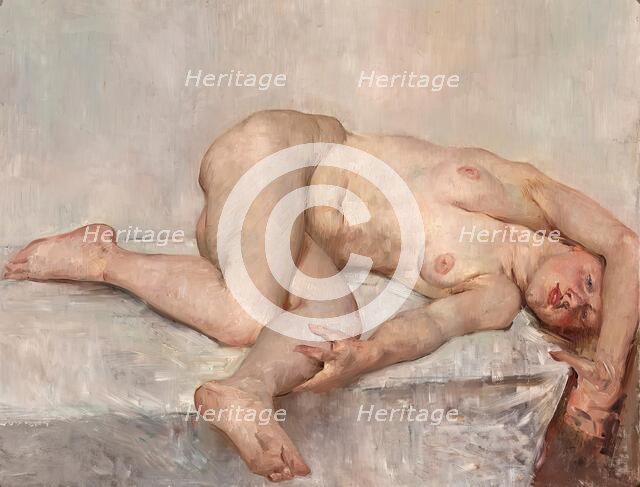 Reclining female nude, 1907. Creator: Lovis Corinth.
