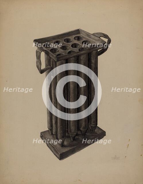 Candle Mold, 1935/1942. Creator: William Schmidt.