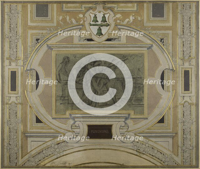 Esquisse pour la galerie des Métiers de l'Hôtel de Ville : Fondeurs, 1890. Creator: Pierre Victor Galland.