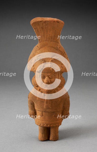 Whistle in the Form of a Figure Wearing Large Headdress, 100 B.C./A.D. 500. Creator: Unknown.