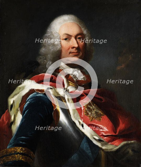 Portrait of William VIII, Landgrave of Hesse-Kassel (1682-1760), 1760. Creator: Tischbein, Johann Heinrich, the Elder (1722-1789).