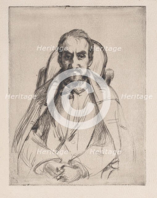 Portrait of an unknown man, late 19th century. Creator: Marcellin-Gilbert Desboutin.