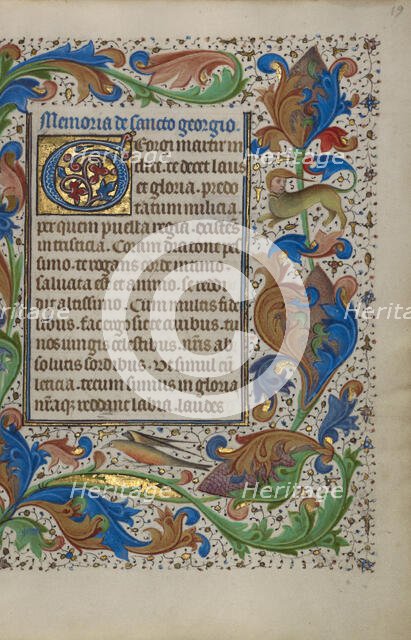 Decorated Text Page; Book of Hours, about 1450-1455. Creator: Unknown.