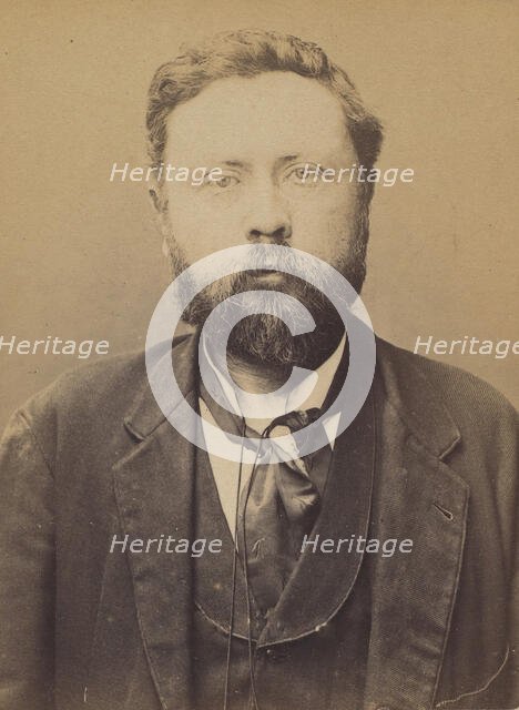 Villanneau. Henri, Fernand. 35 ans, né le 11/3/59 à Poitiers. Clerc de notaire. Anarchiste..., 1894. Creator: Alphonse Bertillon.