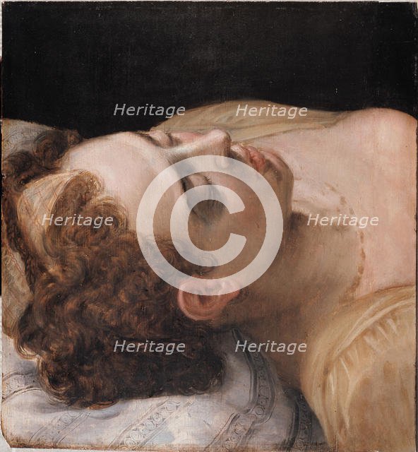 Study head of a lying woman. Creator: Floris, Frans, the Elder (1519-1570).