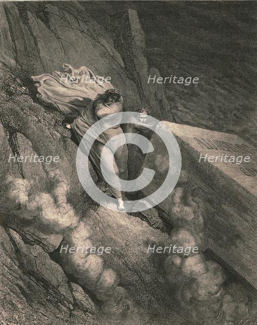 'From the profound abyss, behind the lid of a great monument we stood retired', c1890.  Creator: Gustave Doré.