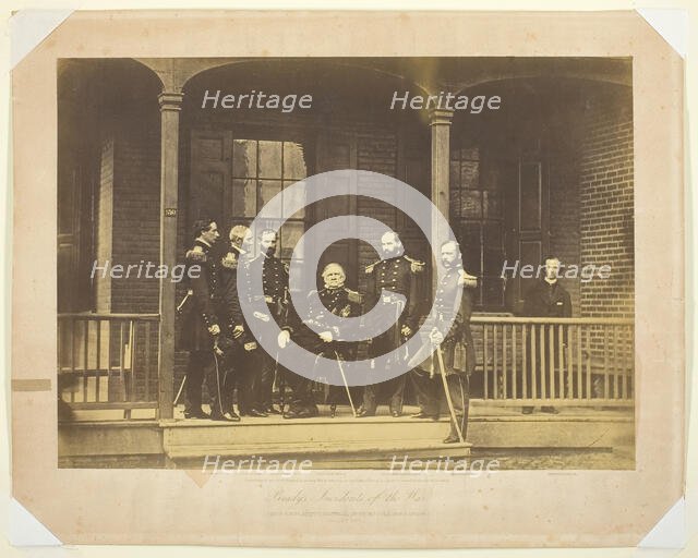 Lieutenant General Scott, General-in-Chief, U.S. Army and Staff, 1861. Creator: Mathew Brady.