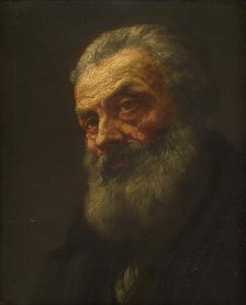 Portrait of an Old Man, late 19th-early 20th century. Creator: Alphonse Legros.