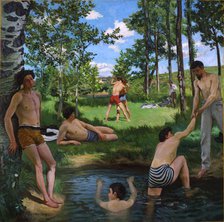 Scène d'été (summer scene), 1869. Creator: Bazille, Frédéric (1841-1870).