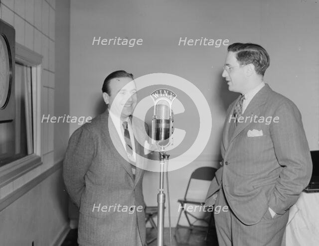 Portrait of Charlie Spivak and William P. Gottlieb, WINX, Washington, D.C., ca. 1940. Creator: Delia Potofsky Gottlieb.