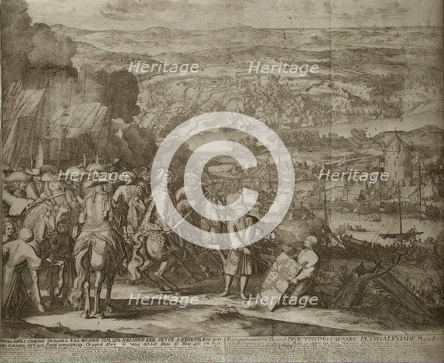 Siege of the Turkish Fortress Azov by Russian Forces in 1696, um 1700. Artist: Schoonebeek (Schoonebeck), Adriaan (1661-1705)