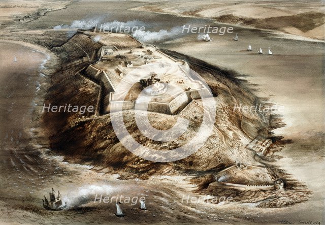 Pendennis Castle, 16th century, (c1960s). Artist: Alan Ernest Sorrell.