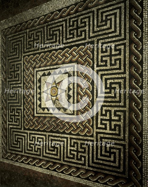 Mosaic pavement, Aldborough Roman Town, North Yorkshire, 1992. Artist: Unknown