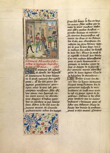 Alexander Orders the Destruction of His Army's Excess Baggage, about 1470-1475. Creator: Master of the Jardin de vertueuse consolation.