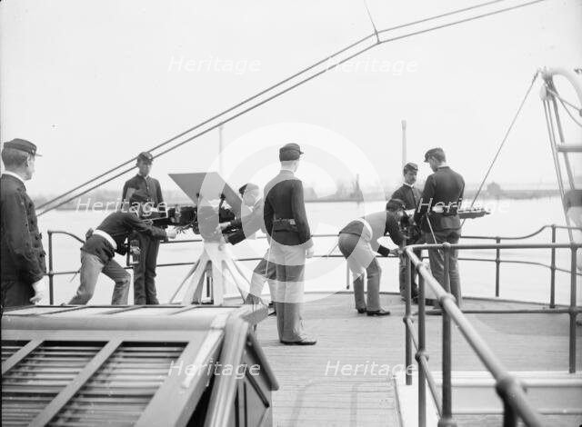 U.S.S. Newark, machine guns, between 1891 and 1901. Creator: Unknown.