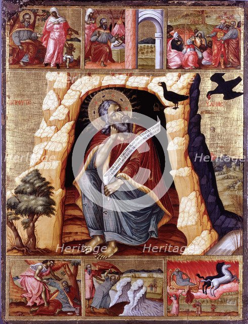 The Prophet Elijah in the Wilderness with Scenes from His Life. Artist: Anonymous 